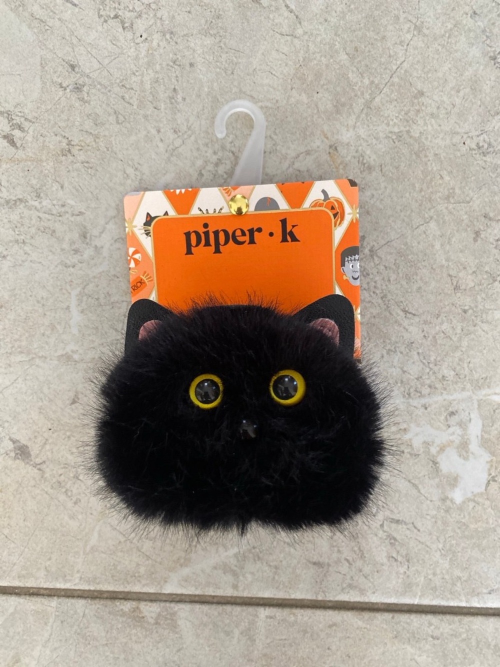 Piper K Black Cat Halloween Plush Claw Hair Clip